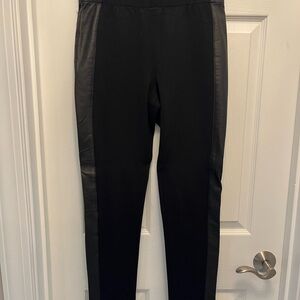 Women’s black pant with leather trim